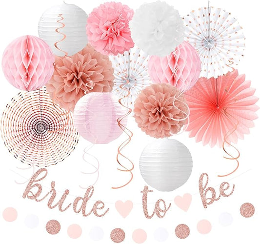 Light Pink Rose Gold Bachelorette Party Decorations 21pcs Baby