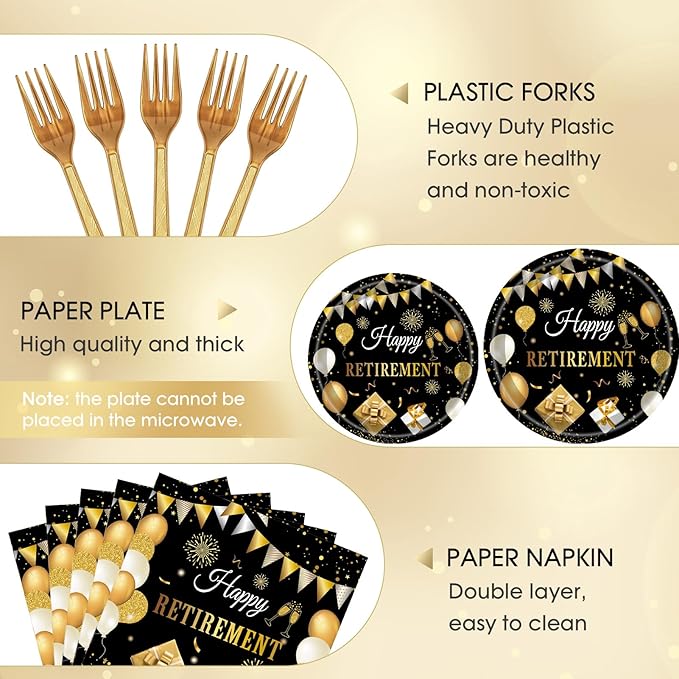 96 PCS Retirement Party Decorations for Men Women Happy Retirement