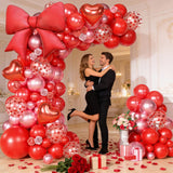 Red Balloons Arch Kit, Metallic Red Pearl Balloon Valentine Garland