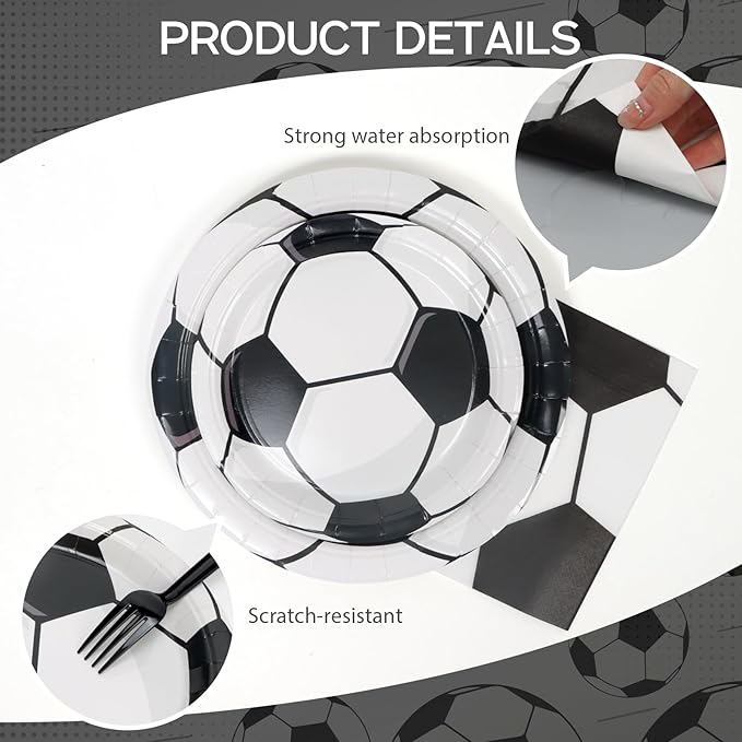 96pcs Soccer Plates Party Supplies Soccer Theme 9 7 Paper Plates and