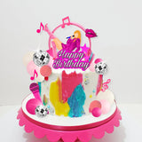 26 PCS Music Cake Toppers Pink Birthday Cake Topper and Disco Cake