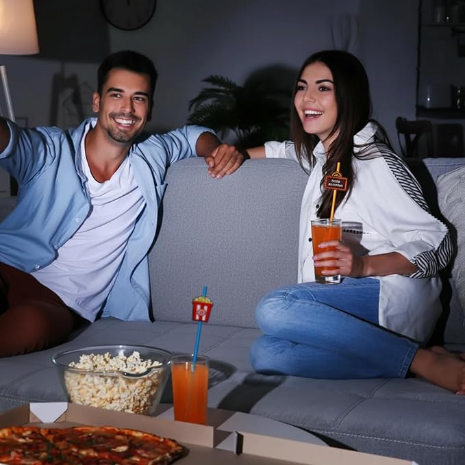 24 Pack Movie Night Party Supplies Movie Night Drinking Straws PET