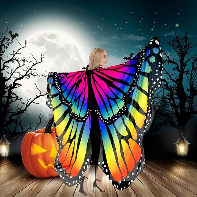 Halloween Butterfly Wings Costume for Womens Moth Wings Butterfly