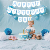 First Birthday Decorations for Boy Blue One Birthday Hat and Pre