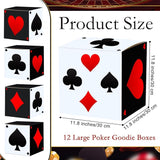 12 PCS Casino Theme Party Decoration 11.8 Inches Poker Favor Boxes