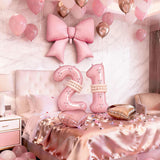 40 Inch Dusty Pink Balloon Number 2, Blush Pink Gold Beige Latex
