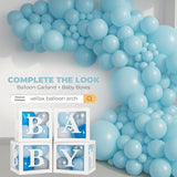 Baby Shower Boxes with Letters – White Boxes with Blue, Silver &