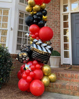 153Pcs Red and Black Gold Balloons Garland Arch Kit 18 12 10 5 inch