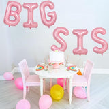 40 Inch Pastel Pink BIG SIS Letter Balloons, Pearl Pink BIG SIS