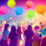 Vertintong 6 Pcs Round Glow-in-the-Dark Neon Balloons Foil Birthday