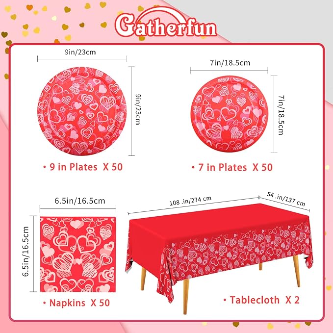 Valentine's Party Supplies Hot Heart Love Disposable Paper Plates