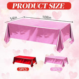 10 Pcs Valentine's Day Foil Table Cloth Disposable Rectangle