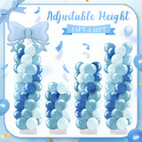Kasyat Dusty Blue Bow Balloon Column Stand Kit Retro Baby Blue Balloon