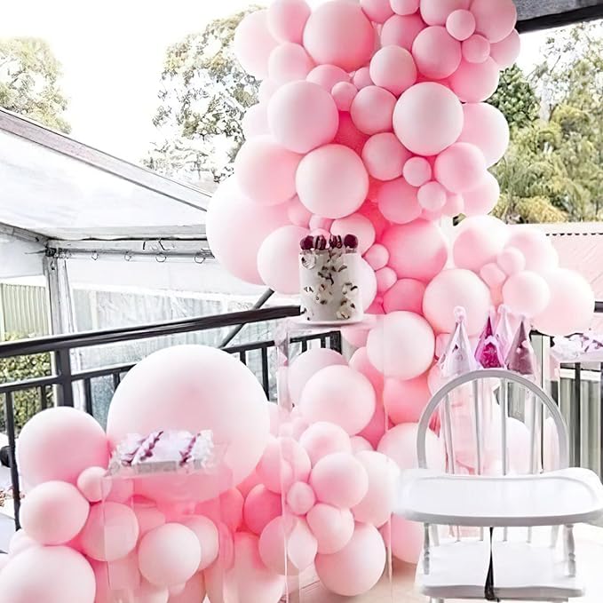 PartyWoo Pink Balloons 140 pcs Different Sizes of 18 12 10 5 Inch