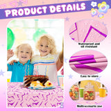 Oudain 4 Pcs Kpop Theme Purple & Pink Lightning Crack Print