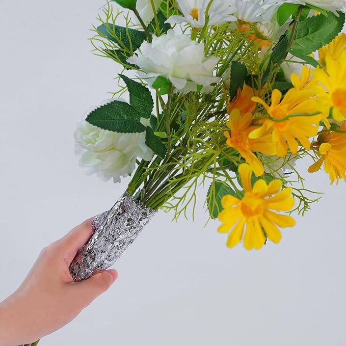 Snowkingdom Silver Table Runner, Sequin Glitter Foil Metallic Mesh
