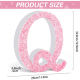 Qunclay Pink Crystal Diamond Letter Wall Decor, Glitter Wooden Bling
