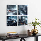 Cyberpunk Space Wall Decor Science Fiction Themed Astronaut Wall Art