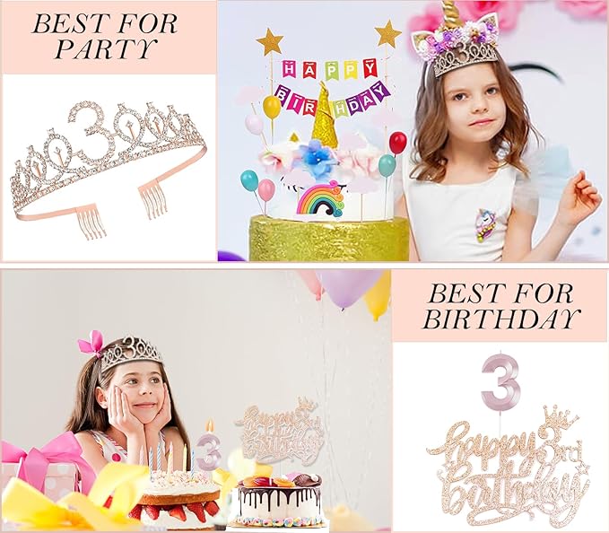 3rd Birthday Decorations for Girls Including 3 year old Birthday