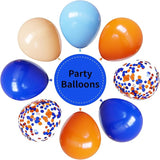 YMSZ Blue and Orange Balloons, 67pcs 12 Inch Royal Light Blue and