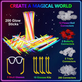 BUDI 467Pcs Glow Sticks Party Favors for Kids Adults Glow in the Dark