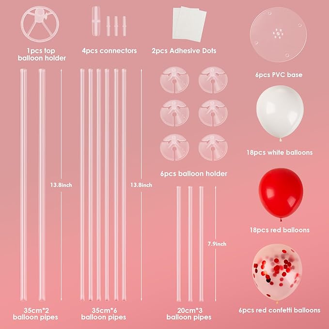 Voircoloria 6 Sets Balloon Stand Kits, Balloon Sticks with Base for #3