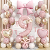 Light Pink 9 Balloon Number, Dusty Baby Pink Gold Sand White Latex