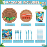 168PCS Ocean Party Supplies for Boys Girls Cartoon Beach Themed