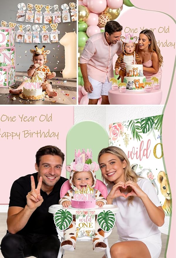 Cocomigo 184pcs Wild One Birthday Decorations Girl Wild One Party