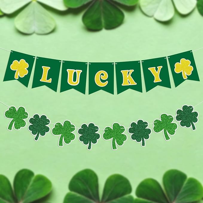 St Patricks Day Banner Garlands St Patricks Day Decorations Lucky