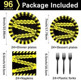 96 Pieces Construction Birthday Party Tableware Set for Dump Truck