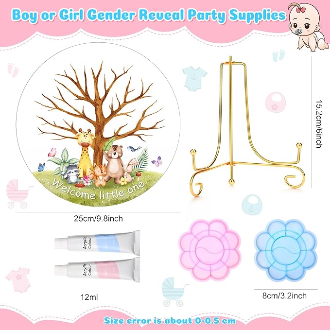 Gender Reveal Fingerprint Tree Boy or Girl Party Ideas Baby