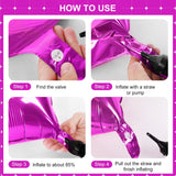 Hot Pink Square Foil Balloons 25 Pcs Metallic Hot Pink Balloons Wall