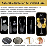 Black and Gold Party Decorations 4 Set Balloon Stand Table