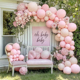 Pastel Light Pink Balloons Double Stuffed Pink Balloon Garland Arch