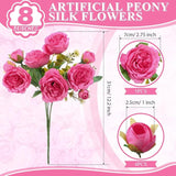 8 Bundles Artificial Peonies Flowers Boho Faux Flowers Arrangements #5