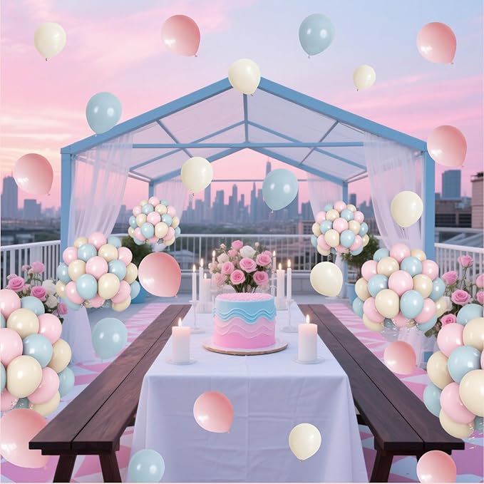 Pink and Blue Balloons Gender Reveal Boy or Girl 12inch Pastel Light