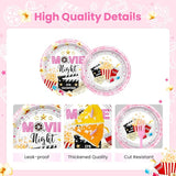 Pink Movie Night Party Decorations Kit Movie Banner Cute Popcorn