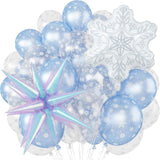 Froova Snowflake Balloons Light Baby Pastel Blue and White Balloons