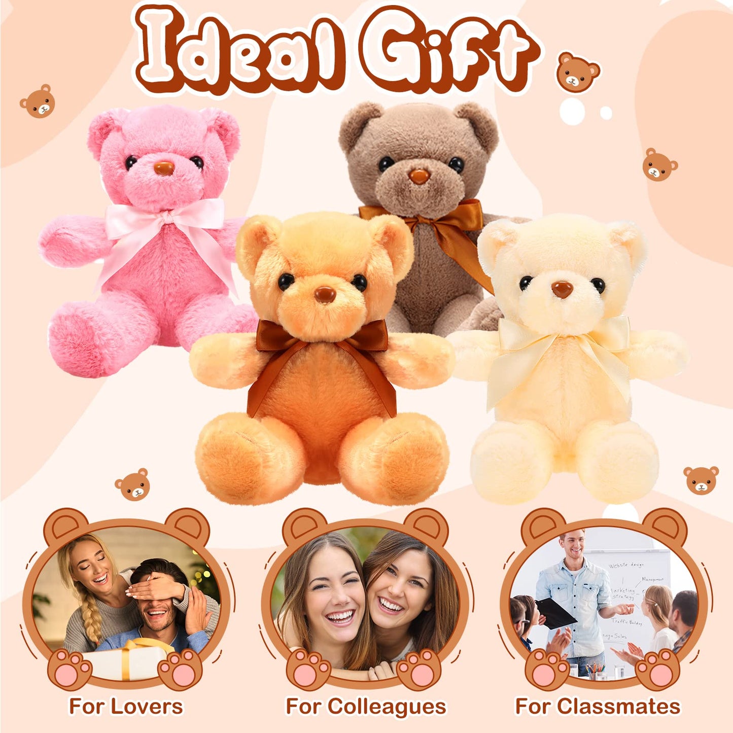 Skylety 10 Pcs 12 Inch Bears Bulk Stuffed Animals Soft Gift Plush