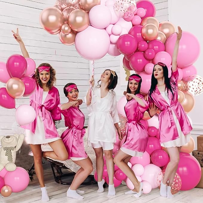 Amandir 153pcs Pink Balloon Garland Arch Kit, Different Sizes 18 12