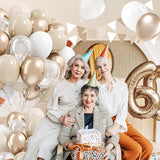 60pcs 12inch Beige White Gold Balloons, Metallic Gold Sand White