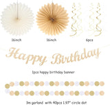 Champagne Gold Beige Fall Boho Birthday Party Decorations 21pcs