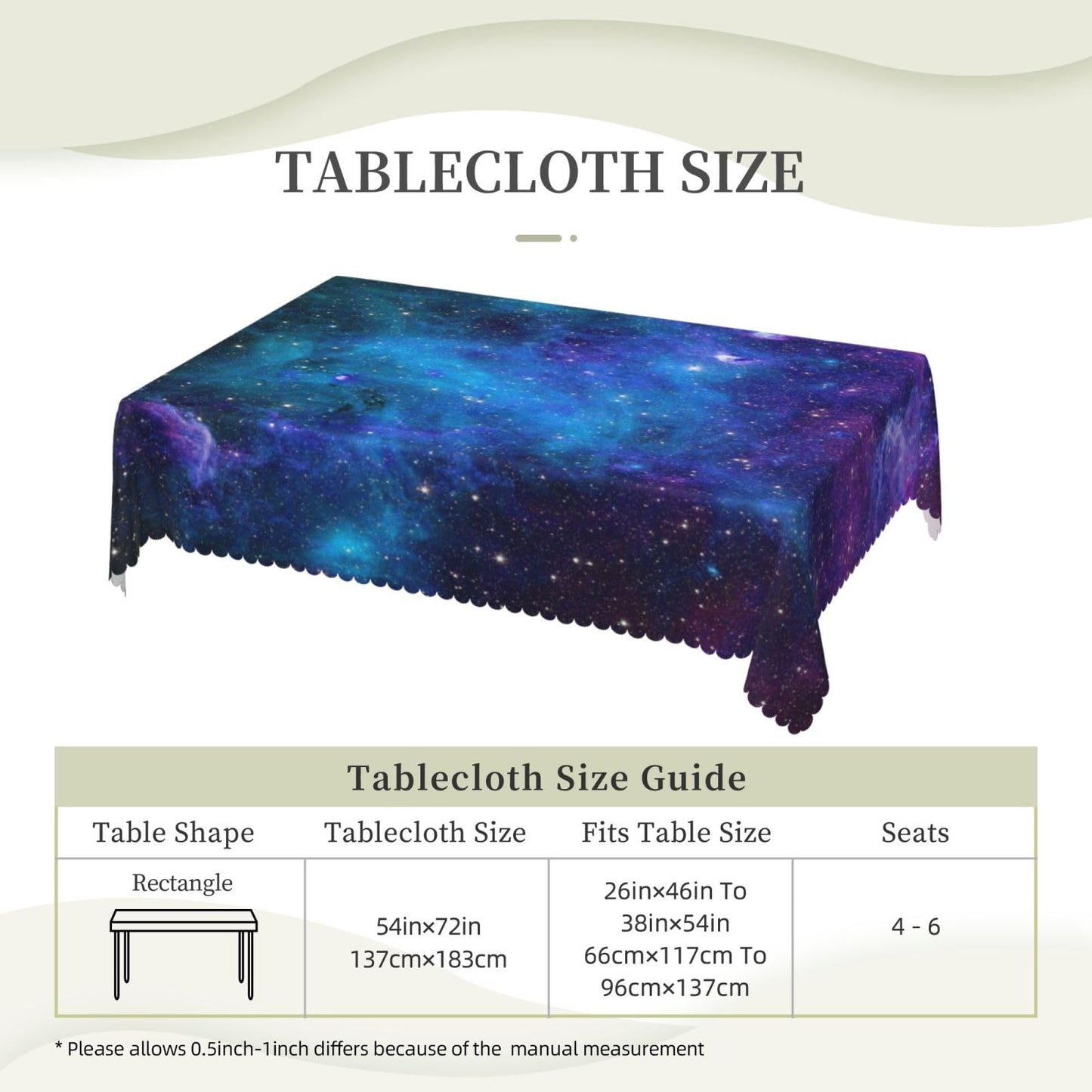 Space Galaxy Stars Rectangle Tablecloths Outer Space Table