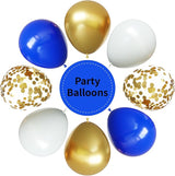 YMSZ Blue and Gold Balloons Set, 67pcs 12 Inch Royal Blue Gold White