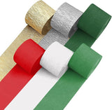 6 Christmas Streamers Rolls, 591ft Pack of Unique 6 Christmas Crepe