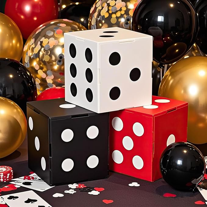 132Pcs Casino Theme Party Decorations Dice Boxes Large Poker Cards