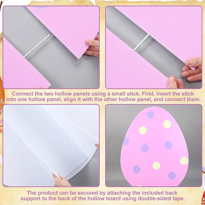 4 ft Large Easter Egg Cardboard Cutout Easter Party Decoration Stand