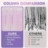 Voircoloria 4 Pack Iridescent Transparent Foil Fringe Backdrop