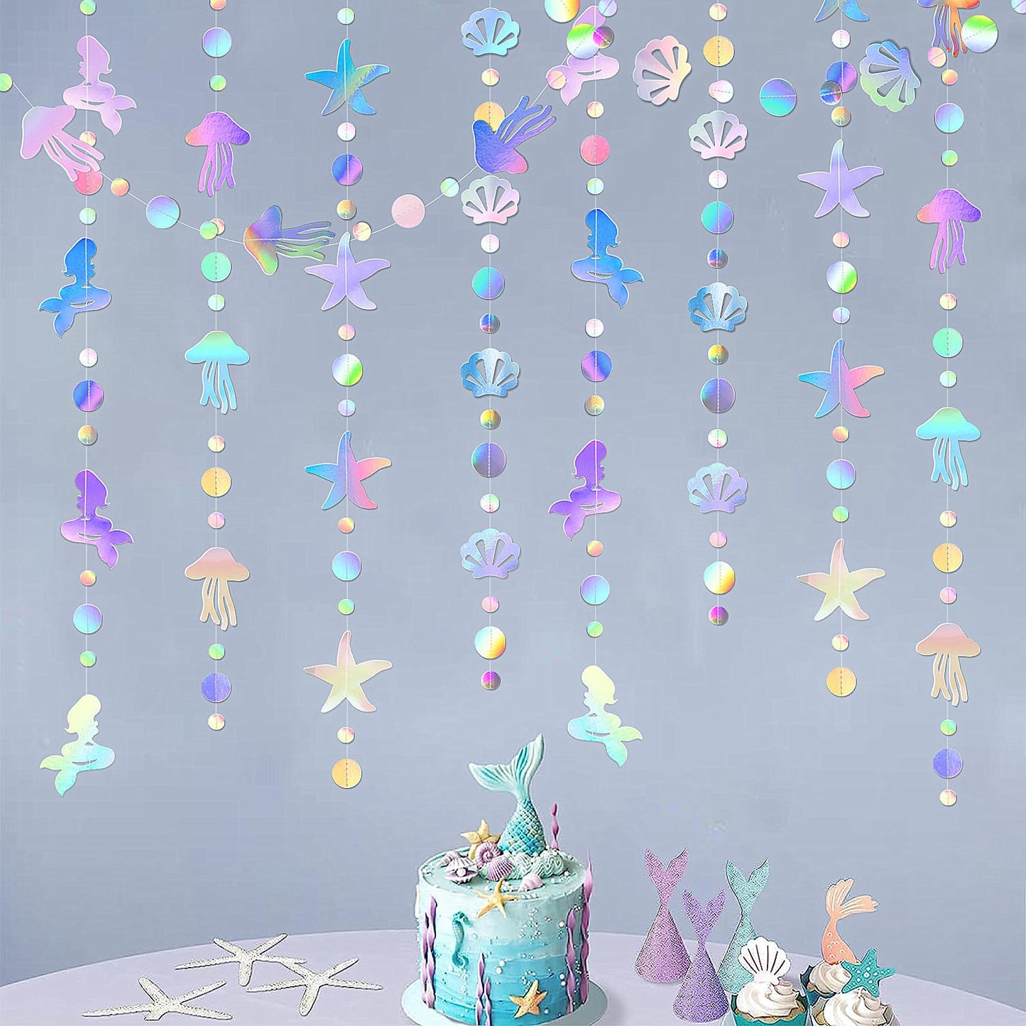 Iridescent Mermaid Birthday Party-Decorations Garland - 40FT Euphoria